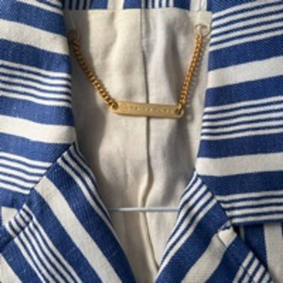 Women's Trina Turk Blue & White Striped Blazer Size 2 - Picture 7 of 7